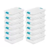 Sterilite 32 Qt Plastic Clear Stackable Latching Storage Box Container (12 Pack)