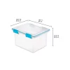 Sterilite 32 Quart Clear Plastic Stacking Storage Container with Gasket Lid (4 Pack)