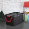 Sterilite 40 Gallon Wheeled Industrial Tote Plastic, Black, Set of 2