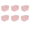 Sterilite 64 Qt. Latching Box Plastic, Blush Pink Tint, Set of 6