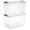 Sterilite 66 Qt. Latch Box Plastic, Stadium Blue, Set of 6