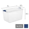 Sterilite 66 Qt. Latch Box Plastic, Stadium Blue, Set of 6