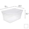 Sterilite 90 Qt. Storage Box Plastic, White, Set of 4