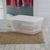 Sterilite 90 Qt. Storage Box Plastic, White, Set of 4