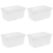 Sterilite 90-Quart Storage Box with Clear Base and White Lid (4 Pack)