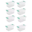 Sterilite Medium Stackable Clear Plastic Storage Container w/Latching Clip Lid, (8 Pack)