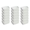 Sterilite Medium Ultra Plastic Storage Organizer Basket, White, (18 Pack)