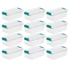 Sterilite Plastic 6-Quart Storage Box Container with Latching Lid, 12 Pack