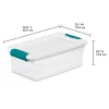 Sterilite Plastic 6 Quart Storage Box Container with Latching Lid, 24 Pack