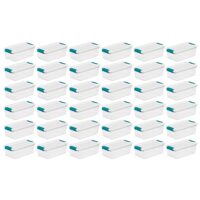 Sterilite Plastic 6 Quart Storage Box Container with Latching Lid, 36 Pack