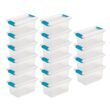 Sterilite Plastic Clip Storage Box Container with Latching Lid, 16 Pack