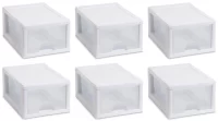 Sterilite - Small Box Modular Stacking Storage Drawer Container Closet (6 Pack)