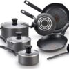 T-fal A821SA Initiatives Nonstick Inside and Out, 10-Piece, Black