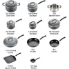 T-fal E765SH Ultimate Hard Anodized Nonstick 17 Piece Cookware Set, Black T-fal E765SH Ultimate Hard Anodized Nonstick 17 Piece Cookware Set, Black
