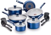 Farberware Aluminum Farberware 21894 Dishwasher Safe Nonstick 15-Piece Cookware  Set; Aqua 21894