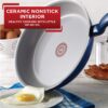 T-fal G918SE64 Initiatives Ceramic Thermo-Spot Heat Indicator Dishwasher Oven Safe Toxic Free Cookware Set, 14-Piece, Blue