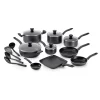 T-fal Initiatives Nonstick Inside and Out Cookware Set, 18-Piece, Black