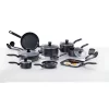 T-fal Initiatives Nonstick Inside and Out Cookware Set, 18-Piece, Black
