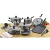 T-fal Initiatives Nonstick Inside and Out Cookware Set, 18-Piece, Black