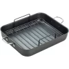 T-fal J145S2 Ultimate Hard Anodized, Nonstick 16 In. x 13 In. Roaster with Rack, Black, , 16 Inch x 13 Inch, Grey