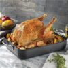 T-fal J145S2 Ultimate Hard Anodized, Nonstick 16 In. x 13 In. Roaster with Rack, Black, , 16 Inch x 13 Inch, Grey
