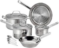 T-fal Pro E760SC Performa Stainless Steel Dishwasher Oven Safe Cookware Set, 12-Piece, Silver, 0