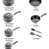 T-fal Ultimate Hard Anodized Dishwasher Safe Nonstick Cookware Set, 12-Piece, Red