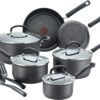 T-fal Ultimate Hard Anodized Nonstick 12 Piece Cookware Set, Dishwasher Safe Pots and Pans Set, Black
