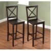 TMS Virginia Cross-Back Stool, 24, Set of 2, Espresso