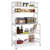 Tribesigns Bakers Rack with Hutch 32-in W x 67-in H Wood Composite White Freestanding Utility Storage Cabinet