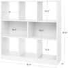 VASAGLE Bookcase, Bookshelf, Cube Organizer, Storage Cabinet, White