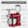 VIVOHOME 6 qt. 6- speed Red 3 in 1 Multifunctional Stand Mixer with Meat Grinder and Juice Blender, ETL Listed (X001W3QPWH)