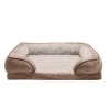 FurHaven Velvet Waves Perfect Comfort Orthopedic Sofa Cat & Dog Bed, Brownstone, Large