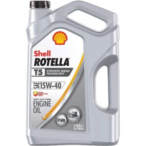 (3 pack) Shell Rotella T5 Synthetic Blend 15W-40 Diesel Engine Oil, 1 Gallon, 3-Pack Case