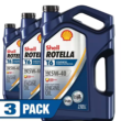 (3 pack) Shell Rotella T6 Full Synthetic 5W-40 Diesel Engine Oil, 1 Gallon