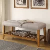 ACME Furniture Acme 96680 Charla Bench, Light Gray & Oak, One Size