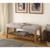 ACME Furniture Acme 96680 Charla Bench, Light Gray & Oak, One Size
