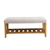 ACME Furniture Acme 96680 Charla Bench, Light Gray & Oak, One Size