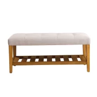 ACME Furniture Acme 96680 Charla Bench, Light Gray & Oak, One Size