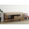 ACME Furniture Acme 96682 Charla Bench, Beige & Oak, One Size