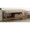 ACME Furniture Acme 96682 Charla Bench, Beige & Oak, One Size