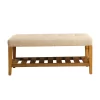 ACME Furniture Acme 96682 Charla Bench, Beige & Oak, One Size