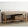 ACME Furniture Acme 96682 Charla Bench, Beige & Oak, One Size