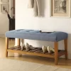 ACME Furniture Acme 96684 Charla Bench, Blue and Oak, One Size