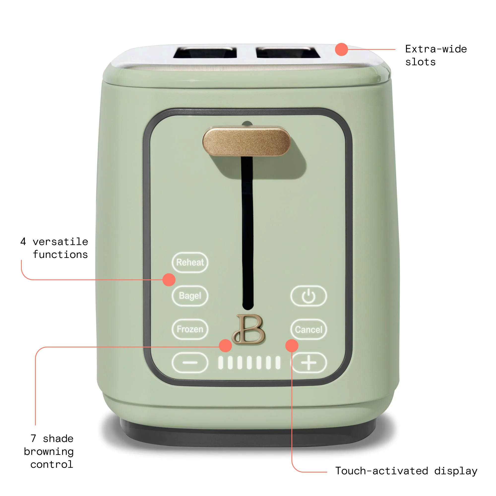 Beautiful 6 Slice Touchscreen Air Fryer Toaster Oven in Sage Green