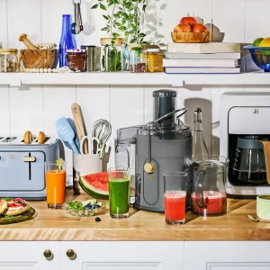 Beautiful 5-Speed Juice Extractor with Touch Activated Display, Oyster Grey, by Drew Barrymore