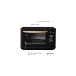 Beautiful 6 Slice Touchscreen Air Fryer Toaster Oven, Black Sesame by Drew Barrymore