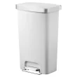 Better Homes & Gardens 11.9 Gallon Trash Can, Plastic Step On Kitchen Trash Can, White