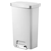 Pirecart 13.2 Gallon Step Trash Can Kitchen Garbage Can Stainless Steel, White