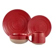 Better Homes & Gardens Artisanal Clay Stoneware 16-Piece Dining Set, Red